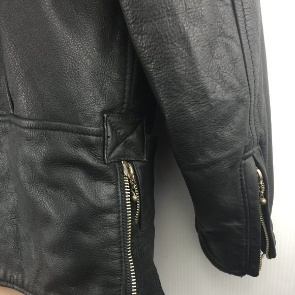 Winlit 1969, Black Leather Bomber Jacket, Large. - Picture 4 of 5